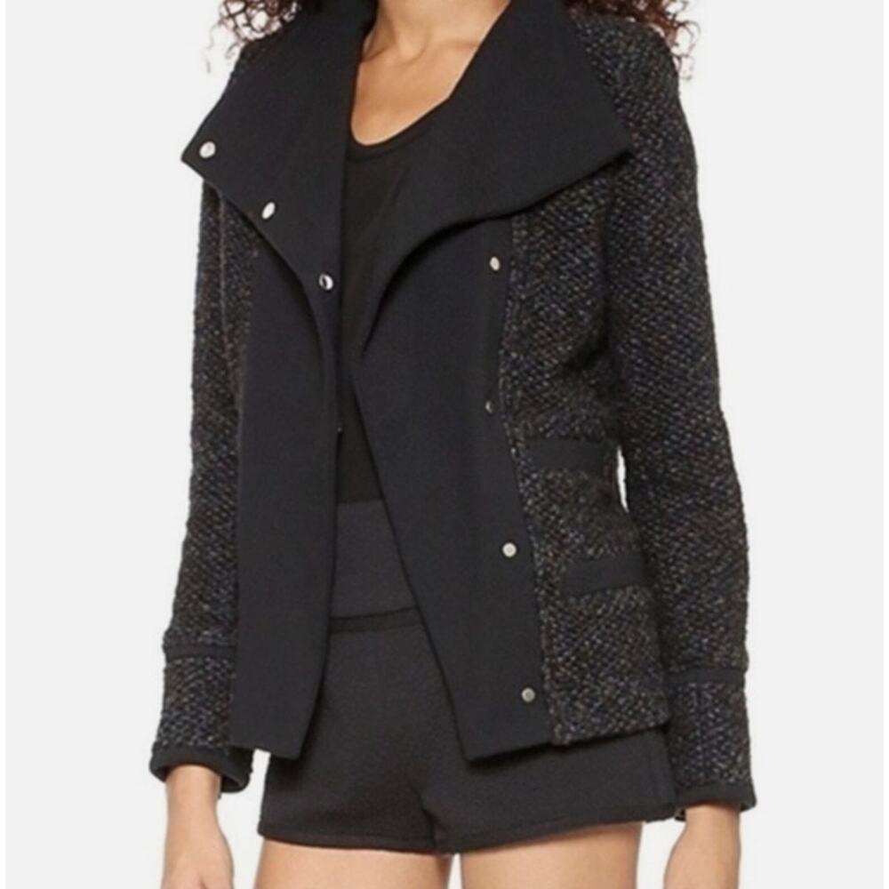 IRO Cydney Black Boucle Tweed Blazer Jacket Wool Blend Size 6